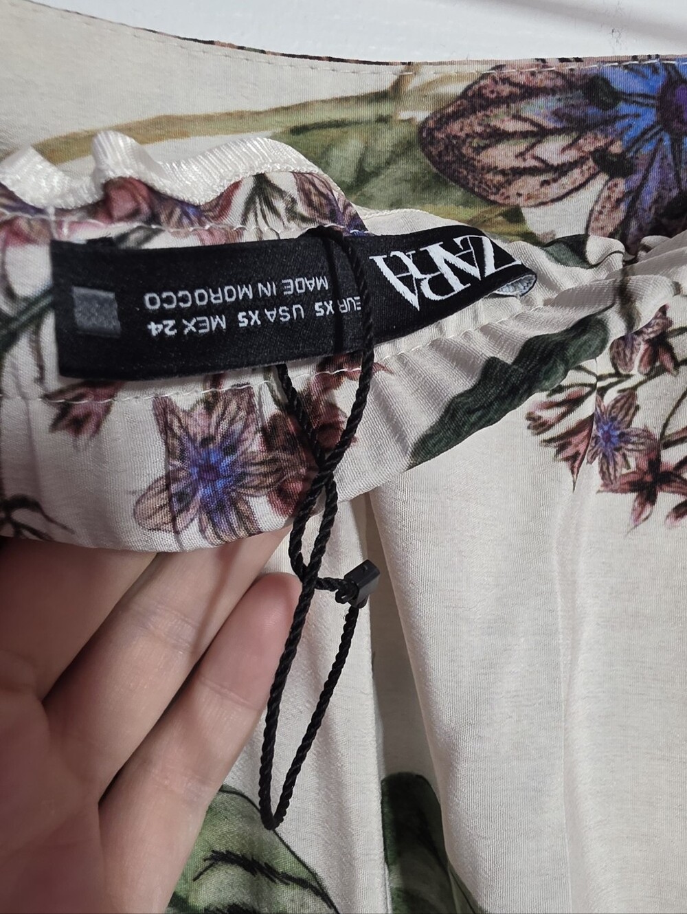 ZARA Tropical Flotal Print Pants Elegant Straight Leg Relaxed Pants - Picture 11 of 14